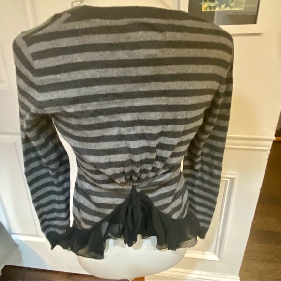 Tabitha Striped Button Front Cardigan Sweater, XS - Picture 2 of 4